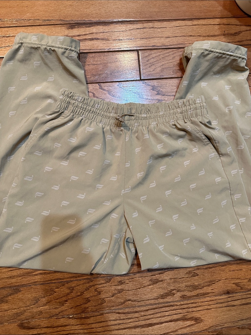 Fabletics Iggy woven Beige Print Elastic-Waist Pants small